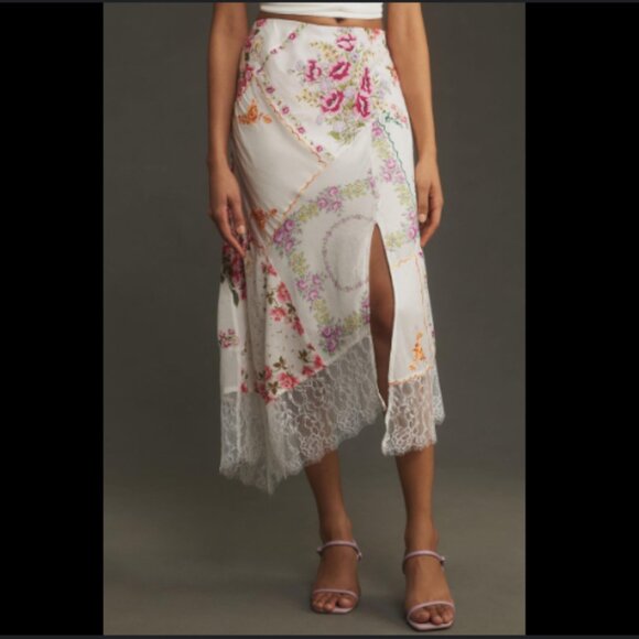 Brand New By Anthropologie Heirloom Bias-Cut Midi Skirt - Picture 4 of 8